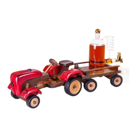 CZERWONY TRACTOR Z PRZYCZEPĄ BRANDY 0,2L 40%