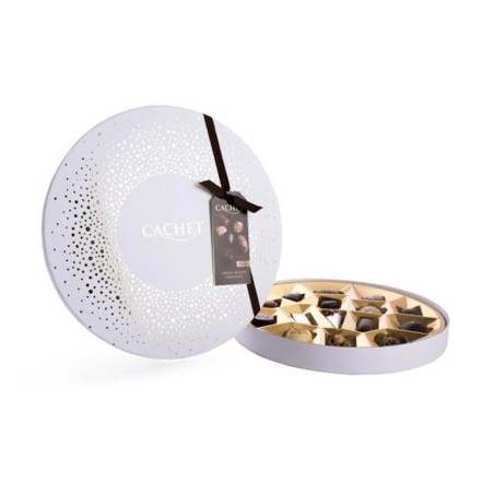 CACHET ROUND BOX WHITE PRALINY 200G