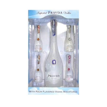 PRAVDA VODKA 0,7L 40% + 4 MINIATURKI