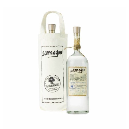 SAMOGON REGIONU PUSZCZA BIAŁOWIESKA CZYSTY 1,75L  50%  + TORBA MATERIAŁOWA