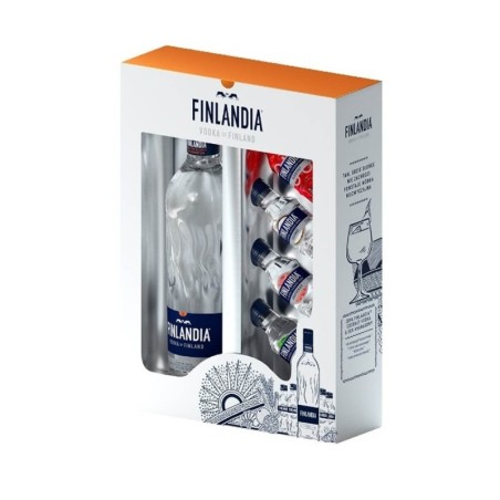 FINLANDIA 0,5L 40% + 4 MINIATURY