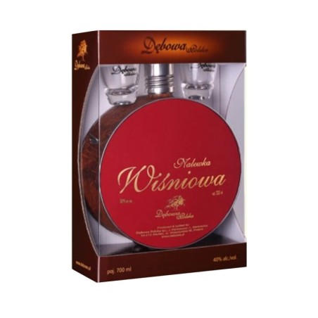 DĘBOWA POLSKA GOLD CHERRY BUKŁAK 0,7L 30% + 2 KIELISZKI
