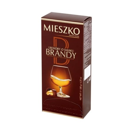 MIESZKO PRALINES CZEKOLADKI Z NADZIENIEM BRANDY 180G