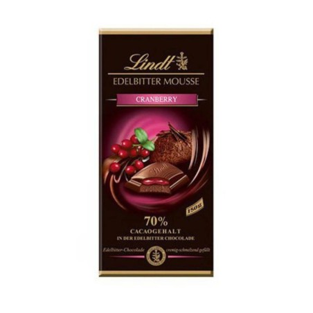 LINDT EDELBITTER MOUSSE CZEKOLADA GORZKA CRANBERRY 150G
