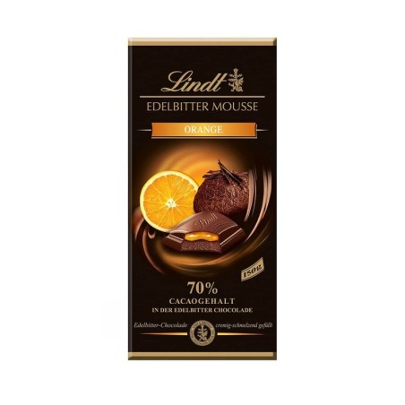 LINDT EDELBITTER MOUSSE CZEKOLADA GORZKA ORANGE 150G 
