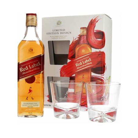 JOHNNIE WALKER RED LABEL WHISKY 0,7L 40% + 2 SZKLANKI