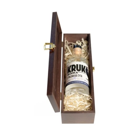KRUK WÓDKA Z POLSKIEGO ŻYTA 0,5L 41,6% W SKRZYNCE DREWNIANEJ