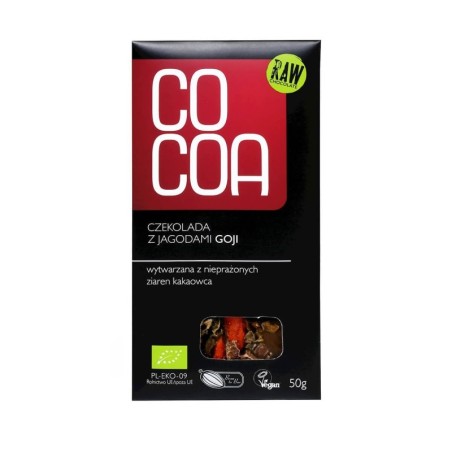 COCOA CZEKOLADA Z JAGODAMI GOJI BIO VEGAN 50G