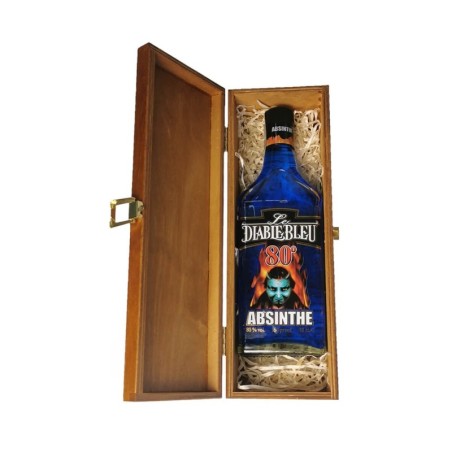ABSINTHE LE DIABLE BLEU ABSYNT 0,7L 80% W SKRZYNCE DREWNIANEJ