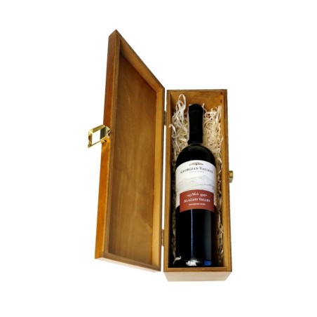GEORGIAN VALLEYS ALAZANI VALLEY RED 0,75L W SKRZYNCE DREWNIANEJ