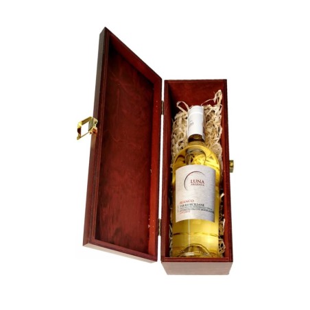 LUNA ARGENTA BIANCO TERRE SICILIANE 0,75L W SKRZYNCE DREWNIANEJ