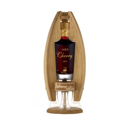 DĘBOWA POLSKA FUTURA GOLD CHERRY LIKIER 0,7L 30% + 3 KIELISZKI