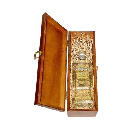 GOLDWASSER ORIGINAL DANZIGER LIKIER ZIOŁOWY 0,5L 40% W SKRZYNCE DREWNIANEJ