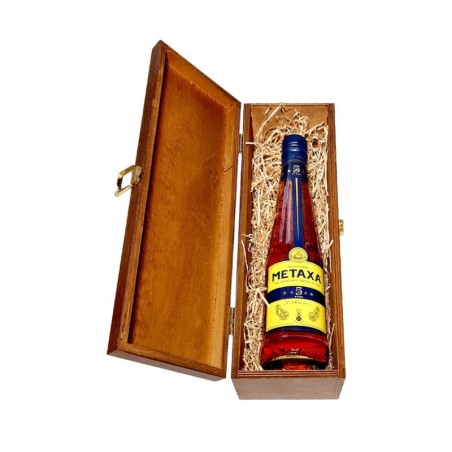 METAXA 5 STARS BRANDY 0,5L 38% W SKRZYNCE DREWNIANEJ