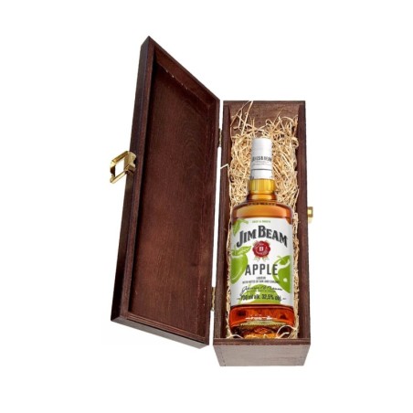 JIM BEAM APPLE LIKIER 0,7L 32,5% W SKRZYNCE DREWNIANEJ