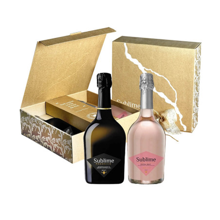 ZESTAW 2 BUTELEK SUBLIME PROSECCO W PUDEŁKU PREZENTOWYM