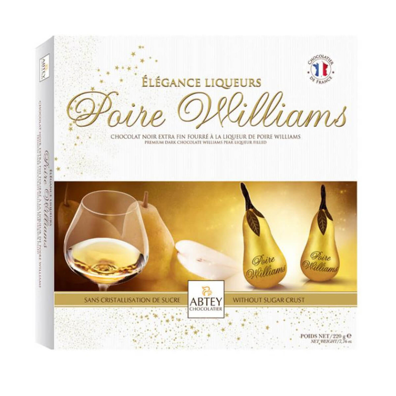 POIRE WILLIAMS ELEGANCE LIQUEURS CZEKOLADKI Z ALKOHOLEM 220G